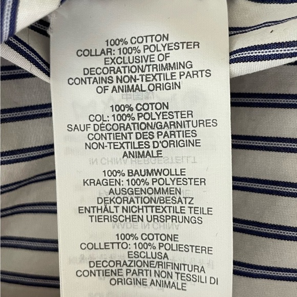 J.Crew The Perfect Shirt Stripe Sequins Collar Navy Sz 6 Cotton Holiday Party - Picture 12 of 13